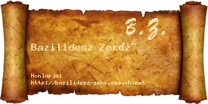 Bazilidesz Zekő névjegykártya